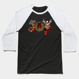 Christmas Joy Dwarf Stocking Reindeer Shetland Sheepdog Baseball T-Shirt